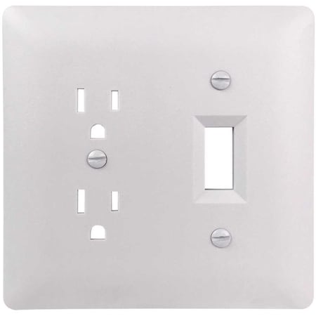 Titan3 Technology 2-Gang Decorator Duplex/Toggle Combo Plastic Wall Plate, White Textured TPPCW-DT